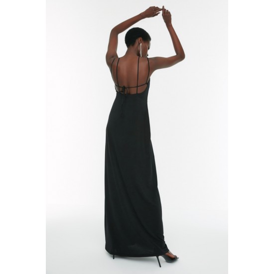 Siyah Yaka Detaylı Abiye & Mezuniyet Elbisesi TPRSS22AE0089