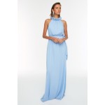 Mavi Yaka Detaylı  Abiye & Mezuniyet Elbisesi TPRSS20AE0166