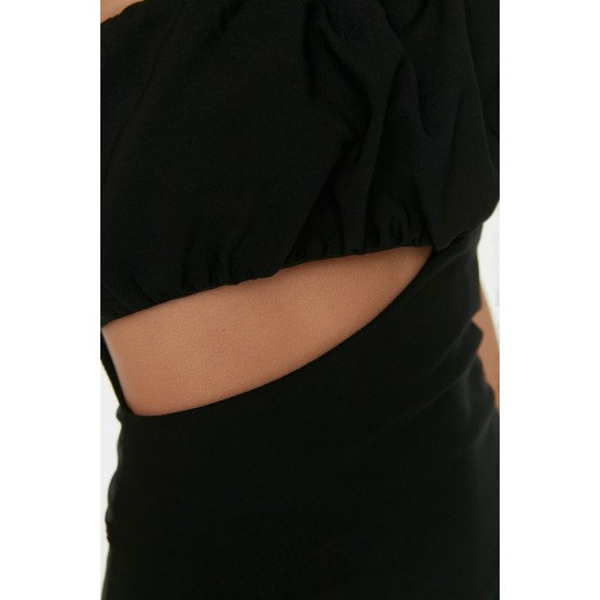 Siyah Yaka Detaylı Abiye Elbise Abiye & Mezuniyet Elbisesi TPRSS22AE0065