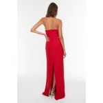Kırmızı Bel Detaylı Abiye & Mezuniyet Elbisesi TPRSS22AE0052