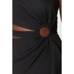 Siyah Bel Detaylı Abiye & Mezuniyet Elbisesi TPRSS21AE0134