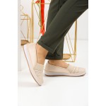 Kadın Bej Renk Tam Ortopedik Rahat Yumuşak Taban Günlük Klasik Anne Babet Ayakkabı
