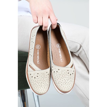 Desenli Beyaz Renk Rahat Günlük Kadın Ayakkabı