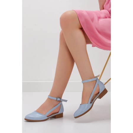 Rayna Kısa Topuk Cilt Ayakkabı Mavi