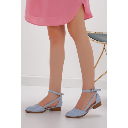 Rayna Kısa Topuk Cilt Ayakkabı Mavi