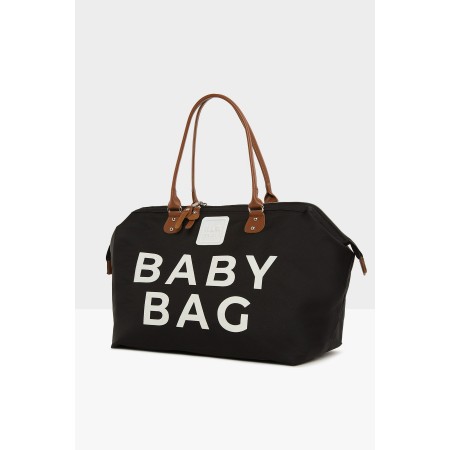 Siyah Baby Bag Baskılı Bebek Bakım Çantası