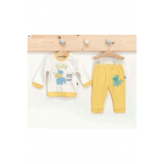 Lisanslı Bebek Uzun Kol 2li Takım Sarı U.s. Polo Assn Usb208