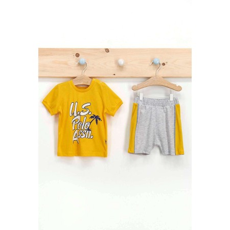 Erkek Bebek  Koyu Sarı T-shirt Takım