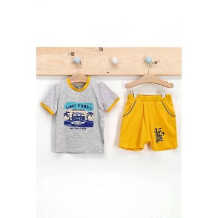 Erkek Bebek Sarı T-shirt Takım