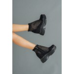 Kadın Siyah Fileli Gizli Topuklu Ayakkabı