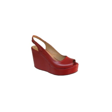 Kırmızı Hakiki Deri Dolgu Topuk Rahat Ayakkabı -küçük & Büyük Numaralar