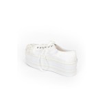 Beyaz Çınar Taşlı Kadın Dolgu Topuklu Ayakkabı 1502CNR