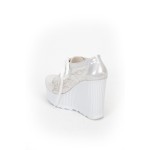 Beyaz Tül Çınar Kadın Dolgu Topuklu Ayakkabı 1204CNR