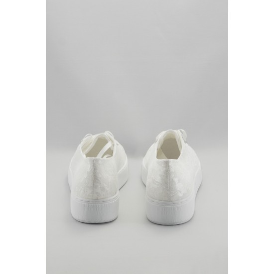 Beyaz  Kadın Dolgu Topuklu Ayakkabı CNR1101Beyaz Çınar