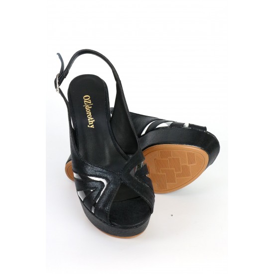 Kadın Sıyah Dolgu Topuklu Ayakkabı Çrk00321