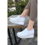 Bratz Lastik Dolgu Topuk Beyaz Kadın Ayakkabı