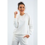 Kadın Ekru Casual O Yaka Oversize Lastik Paça Eşofman Takımı - 95287