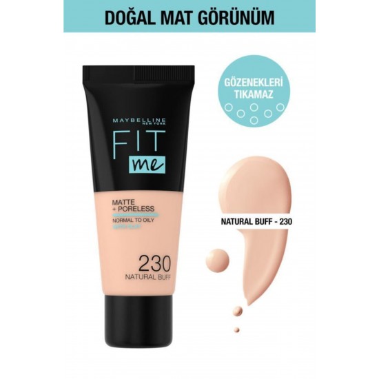 Fit Me Matte+poreless Fondöten - 230 Natural Buff