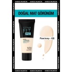 Mat Fondöten - Fit Me Matte + Poreless Foundation 103 Pure Ivory 3600531544782