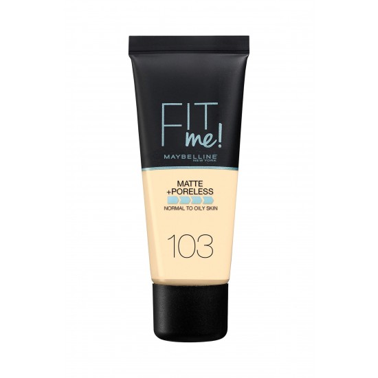 Mat Fondöten - Fit Me Matte + Poreless Foundation 103 Pure Ivory 3600531544782