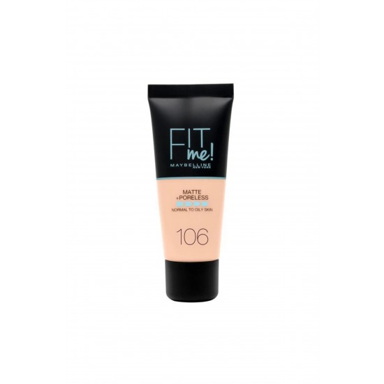 Mat Fondöten - Fit Me Matte + Poreless Foundation 106 Peach 3600531550950