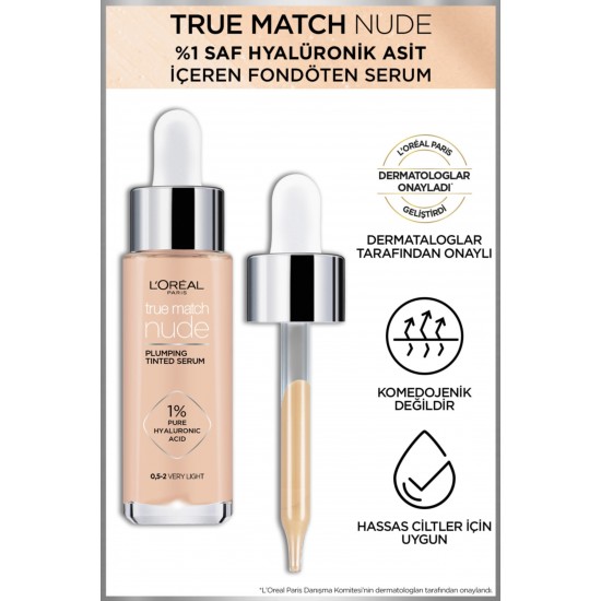 L'oréal Paris True Match Nude Fondöten Serum 0.5-2 Very Light