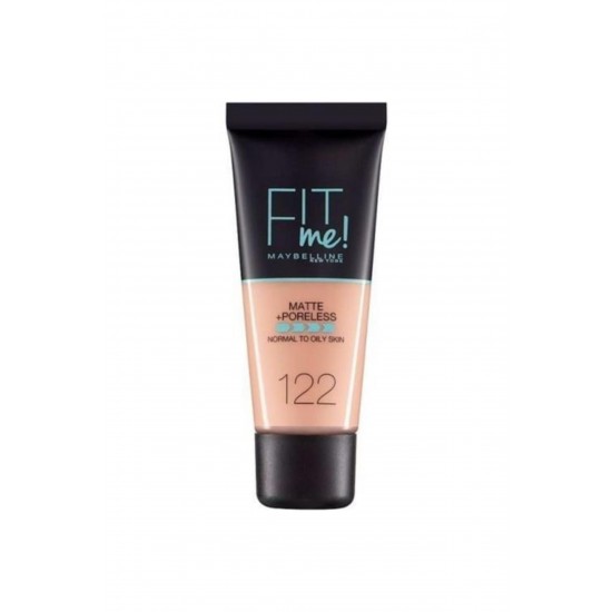 Mat Fondöten - Fit Me Matte + Poreless Foundation No: 122