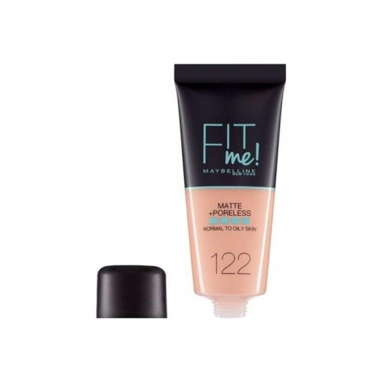 Mat Fondöten - Fit Me Matte + Poreless Foundation No: 122