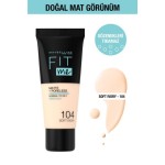 Fit Me Matte+poreless Fondöten - 104 Soft Ivory