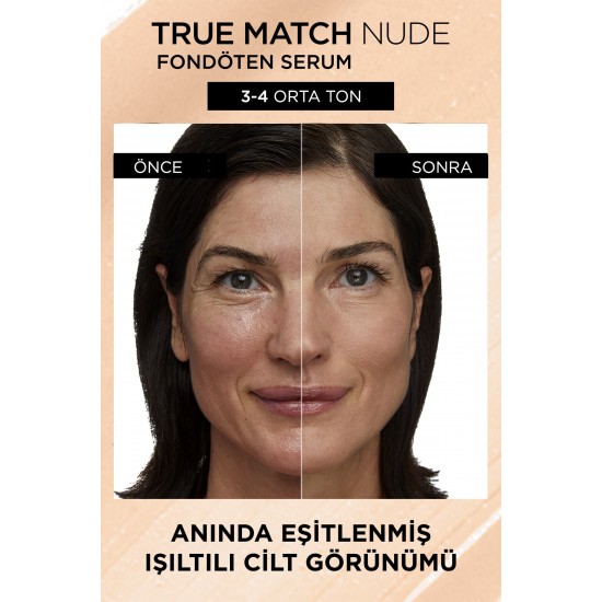 L'oréal Paris True Match Nude Fondöten Serum 3-4 Light Medium