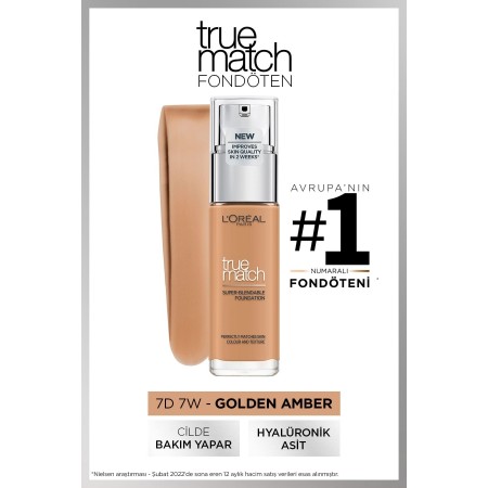 L'oréal Paris True Match Bakım Yapan Fondöten 7d Golden Amber