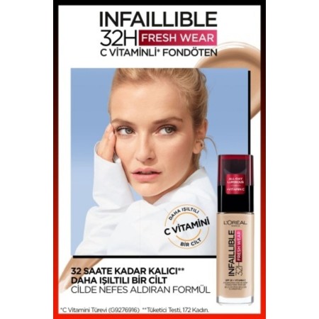 L'Oréal Paris Infaillible 32H Fresh Wear C Vitaminli Fondöten - 145 Rose Beige