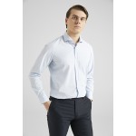 Slim Fit Mavi Çizgili Gömlek