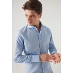 Erkek Slim Fit Gömlek Mavi 2HF02ORT4185_703