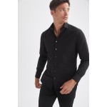 Erkek Siyah Slim Fit Klasik Uzun Kollu Gömlek R4340AZ21AU