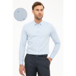 Slim Fit Lacivert Pötikare Gömlek