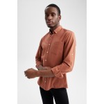 Slim Fit Polo Yaka Uzun Kollu Gömlek