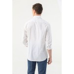 Slim Fit Beyaz Desenli Gömlek