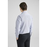 Slim Fit Lacivert Çizgili Gömlek