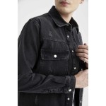 Relax Fit Çıtçıtlı Yırtık Detaylı Jean Gömlek