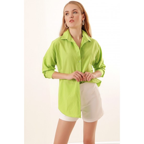 3900 Oversize Uzun Basic Gömlek