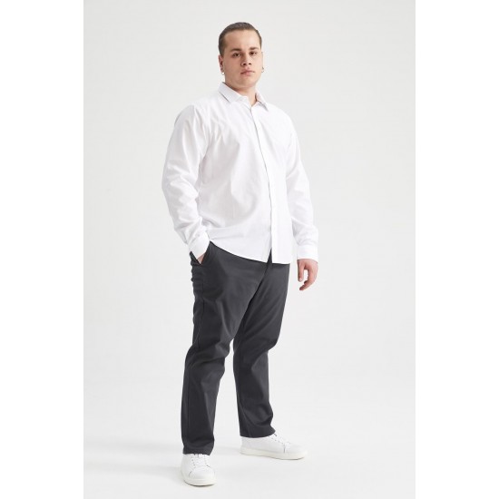 Erkek Beyaz Slim Fit Klasik Uzun Kollu Gömlek R4340AZ21SP