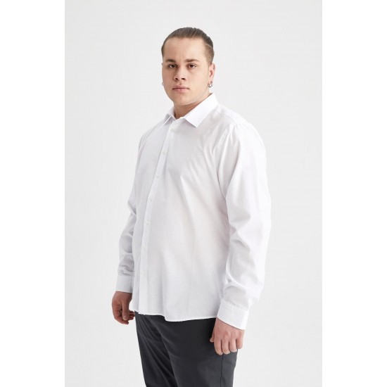 Erkek Beyaz Slim Fit Klasik Uzun Kollu Gömlek R4340AZ21SP