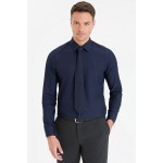 Lacivert Slim Fit Basic Gömlek