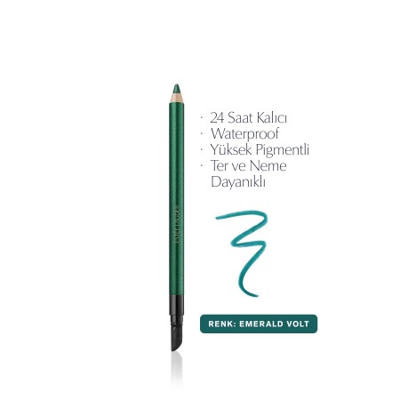Göz Kalemi - Double Wear 24 Saat Kalıcı Suya Dayanıklı Waterproof Jel Göz Kalemi -08 Emerald Volt