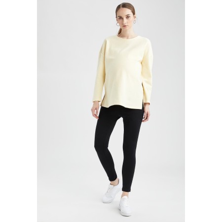 Kadın Sarı Hamile Basic Sweatshirt T8417AZ21SP