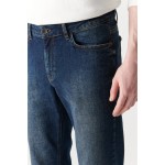 Erkek Koyu Mavi Slim Fit Jean Pantolon E003537