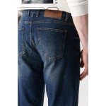Erkek Koyu Mavi Slim Fit Jean Pantolon E003537