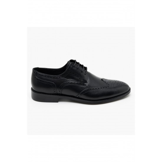 Pangborn Siyah Erkek Deri Klasik Ayakkabı