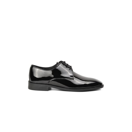 7039 Siyah Rugan Hakiki Deri Erkek Klasik Ayakkabı